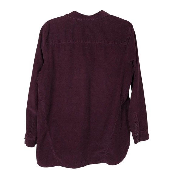 J. Jill Womens Corduroy Button Down Shirt Size M Purple 70s Retro Classic Office - Picture 2 of 6